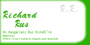 richard rus business card